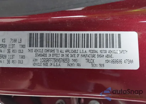 2019 Ram 1500 Big Horn/Lone Star из США, поврежденный, VIN 1C6SRFFT5KN570253